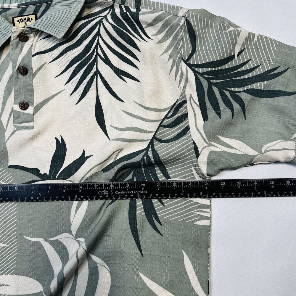 Tommy Bahama Men 100% Silk Shirt Size L Palm Leaves Hawaiian Shirt Short Sleeve - Picture 4 of 7